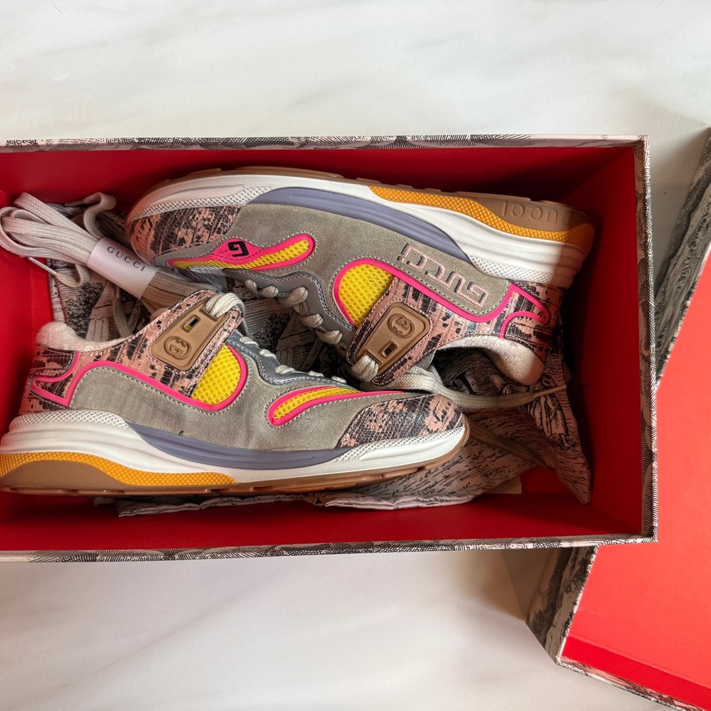 Gucci Shoes | NWT Gucci Women's Ultrapace Lizard Leather Sneakers - Box Included